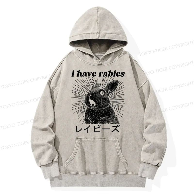 Tokyo-Tiger Funny Rabbit Washed Hoodie