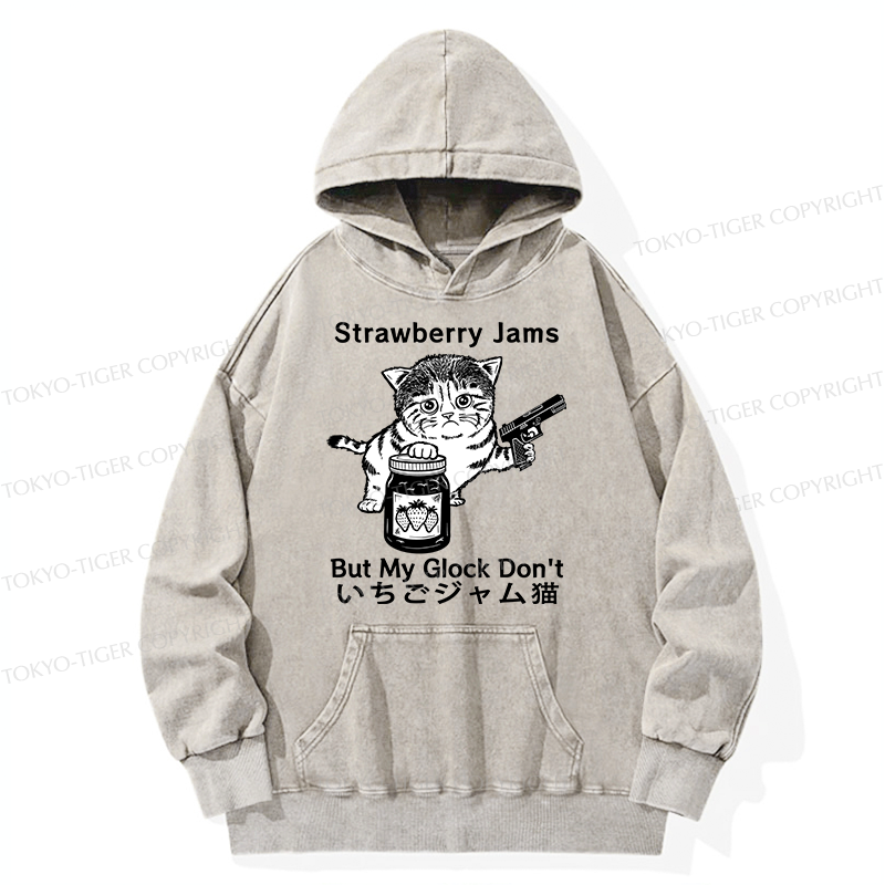 Tokyo-Tiger Strawberry Jam Cat Washed Hoodie
