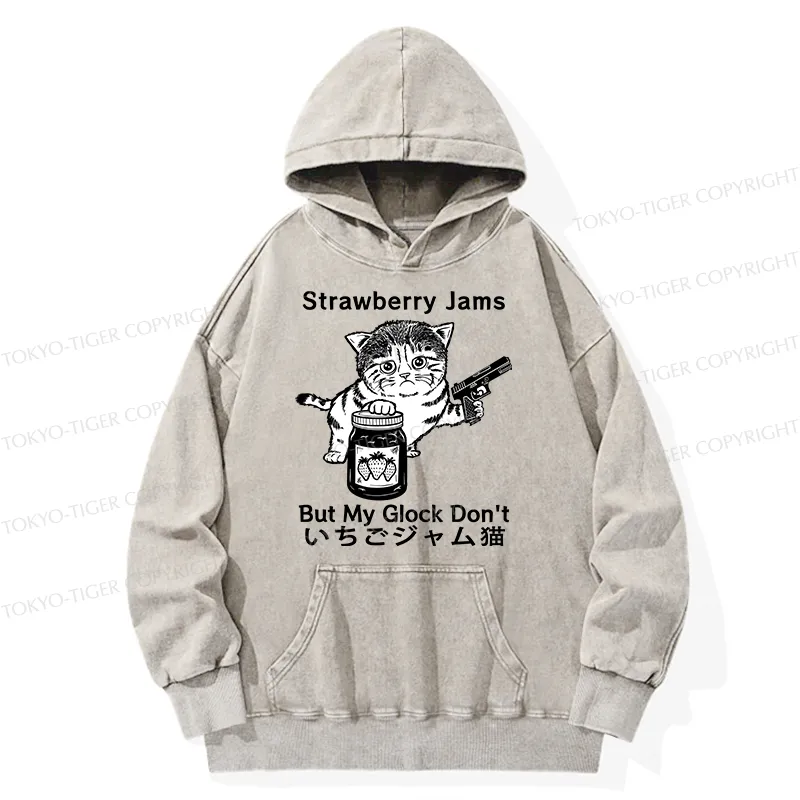 Tokyo-Tiger Strawberry Jam Cat Washed Hoodie