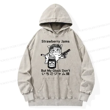 Tokyo-Tiger Strawberry Jam Cat Washed Hoodie