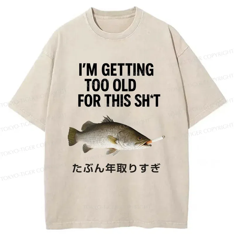 Tokyo-Tiger Smoked Fish Washed T-Shirt