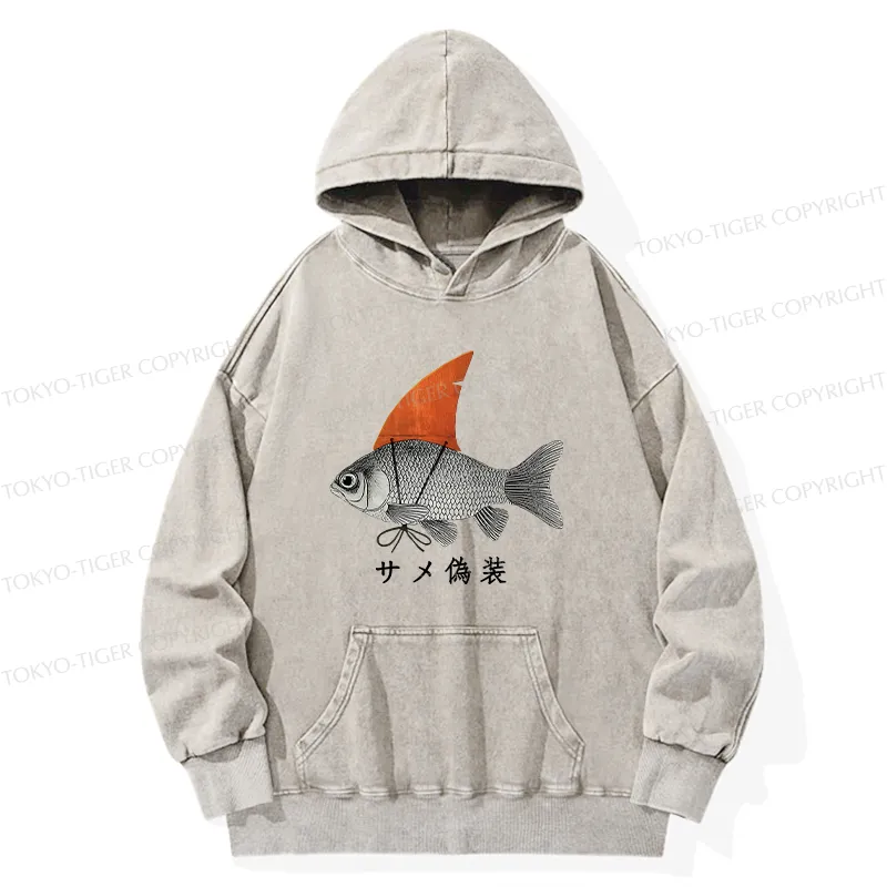 Tokyo-Tiger Fish Disguise Washed Hoodie