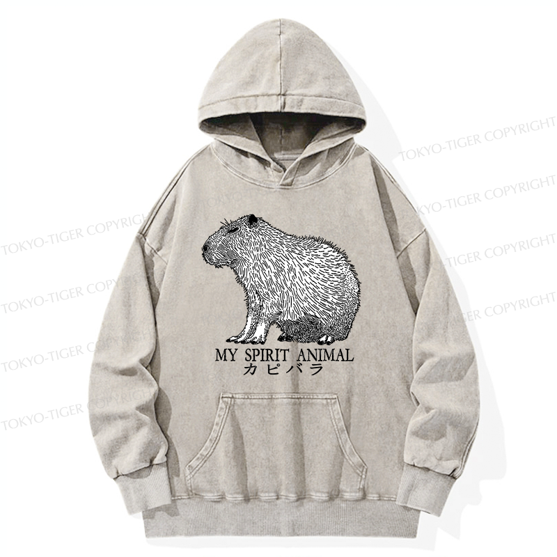 Tokyo-Tiger Capybara Spirit Washed Hoodie