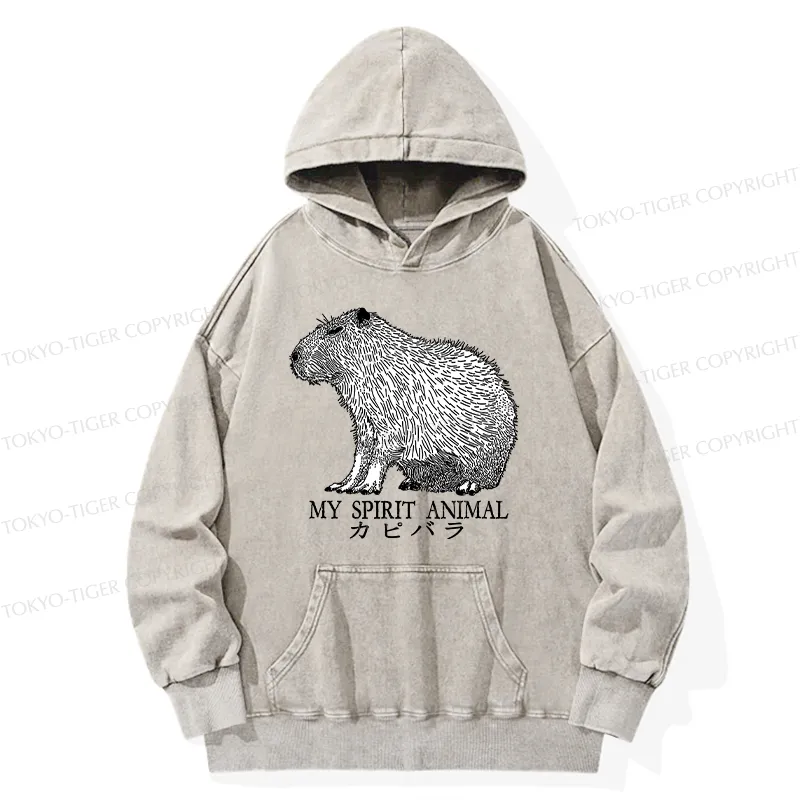 Tokyo-Tiger Capybara Spirit Washed Hoodie