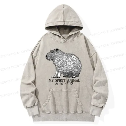 Tokyo-Tiger Capybara Spirit Washed Hoodie