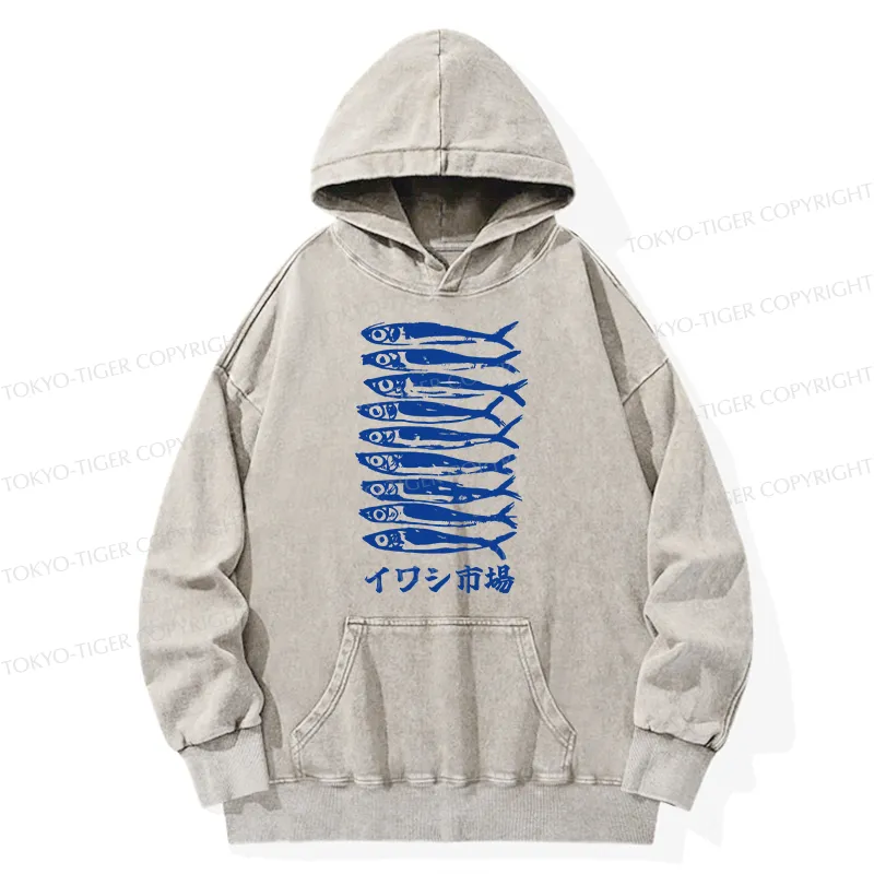 Tokyo-Tiger Sardine Market Washed Hoodie