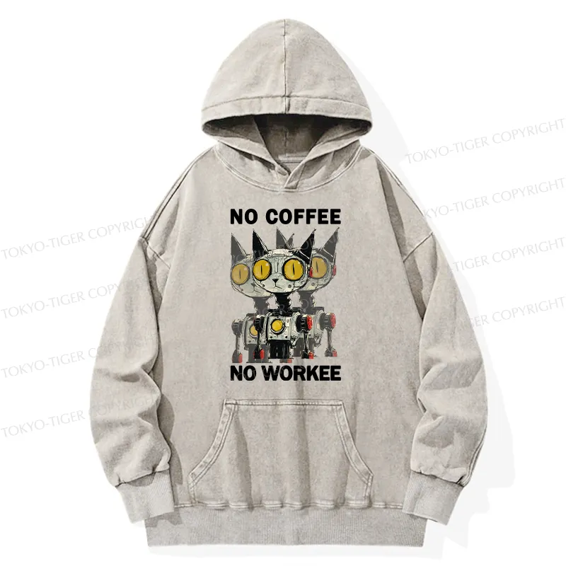Tokyo-Tiger No Coffee No Workee Washed Hoodie