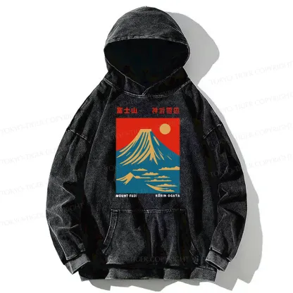 Tokyo-Tiger Mount Fuji Vintage Washed Hoodie