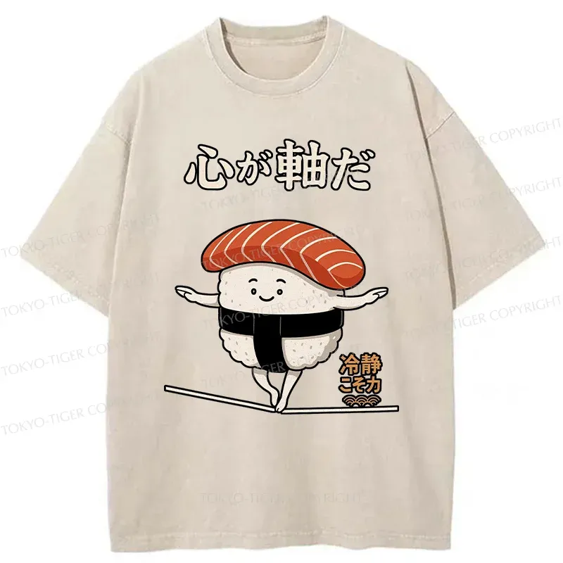 Tokyo-Tiger Calm Sushi Washed T-Shirt