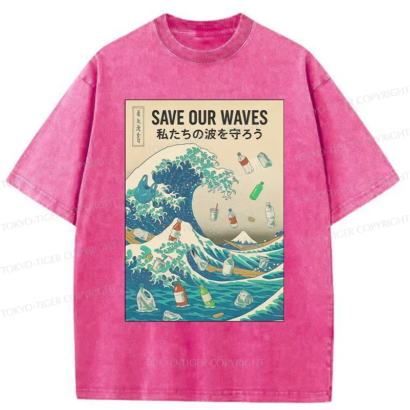 Tokyo-Tiger Save Our Waves Washed T-Shirt