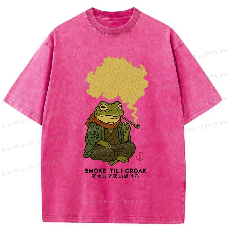 Tokyo-Tiger Smoke 'Til I Croak Washed T-Shirt