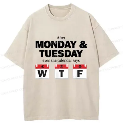Tokyo-Tiger Days After Monday And Tuesday Washed T-Shirt