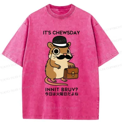 Tokyo-Tiger It's Chewsday Innit Bruv Washed T-Shirt