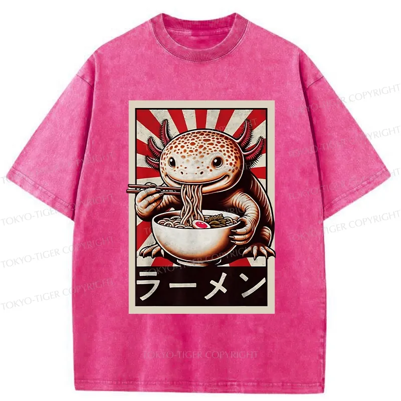 Tokyo-Tiger Ramen Lover Salamander Washed T-Shirt