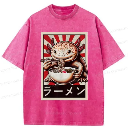 Tokyo-Tiger Ramen Lover Salamander Washed T-Shirt