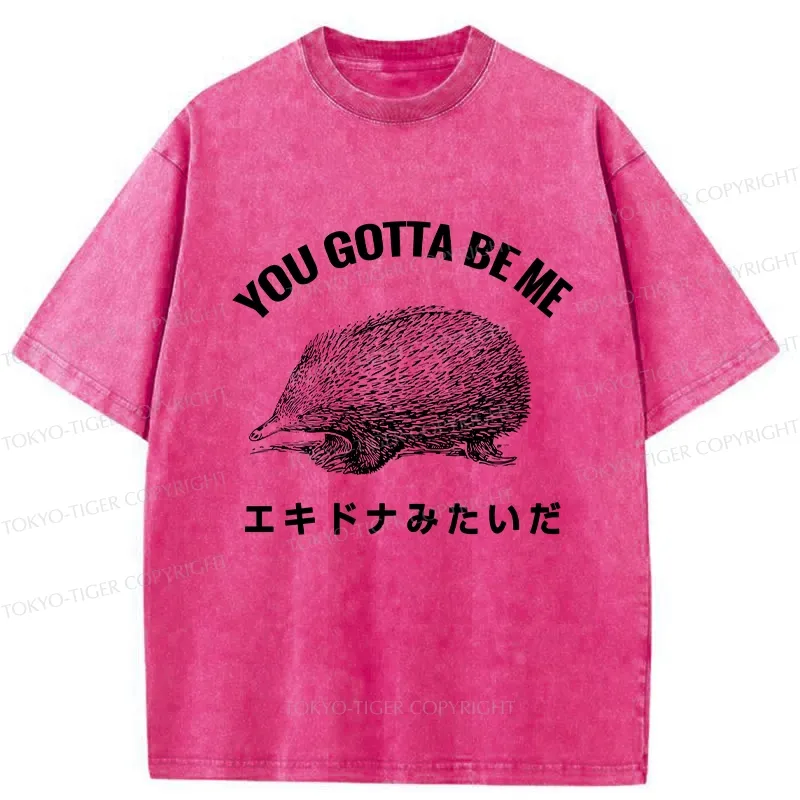 Tokyo-Tiger Funny Echidna Washed T-Shirt