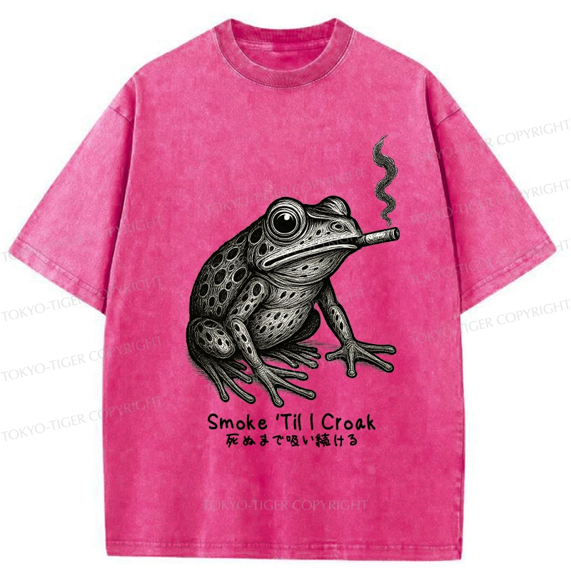 Tokyo-Tiger Funny Smoke 'Til I Croak Washed T-Shirt