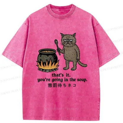 Tokyo-Tiger Cat About To Be Punished Washed T-Shirt