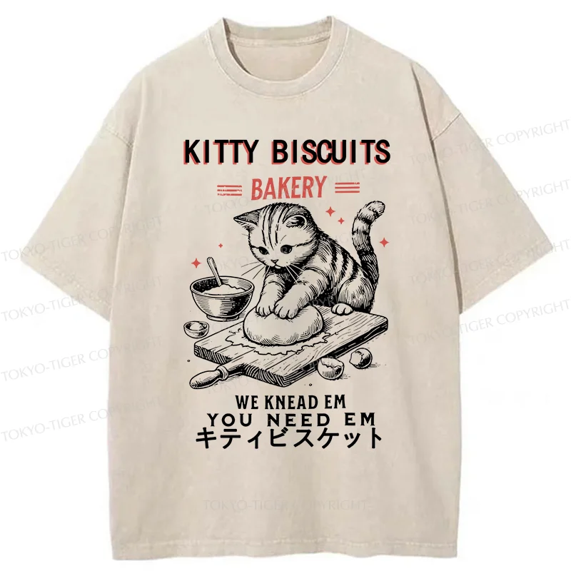 Tokyo-Tiger Cat Bakery Washed T-Shirt