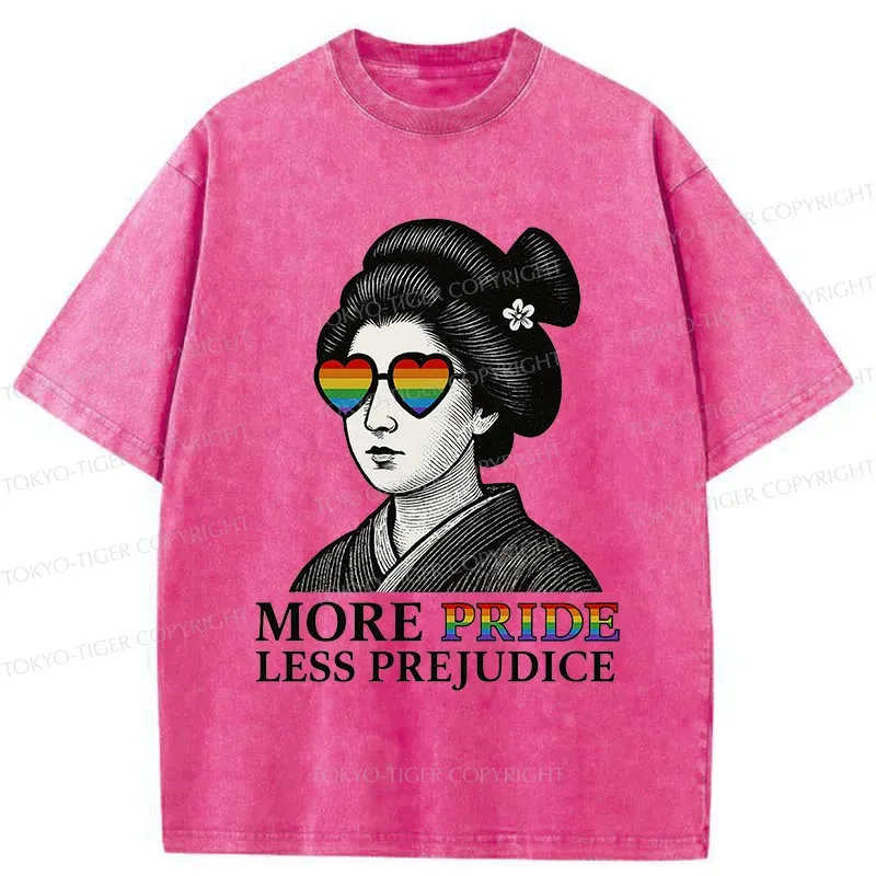 Tokyo-Tiger Geisha Wearing Sunglasses Washed T-Shirt