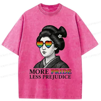 Tokyo-Tiger Geisha Wearing Sunglasses Washed T-Shirt