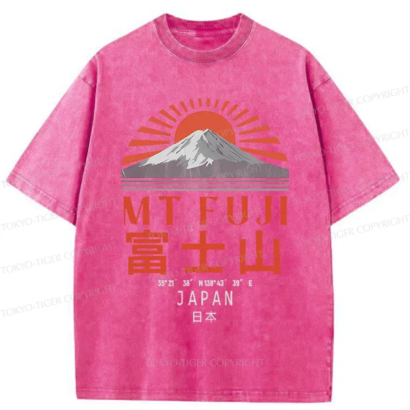 Tokyo-Tiger Retro Mount Fuji Washed T-Shirt