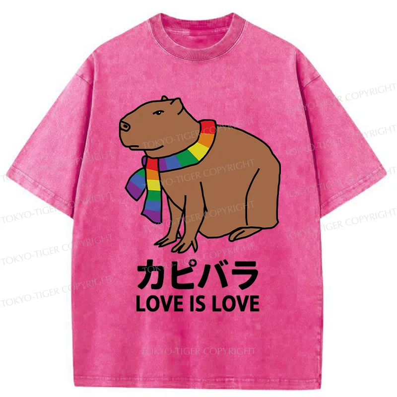 Tokyo-Tiger Capybara With Love Washed T-Shirt