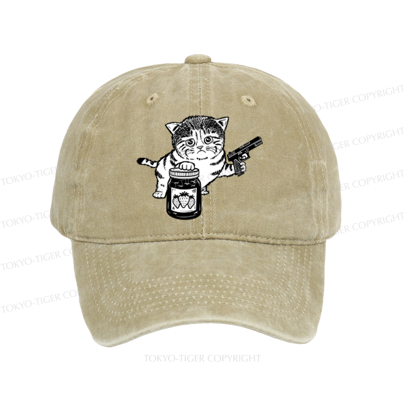Tokyo-Tiger Strawberry Jam Cat Washed Cap