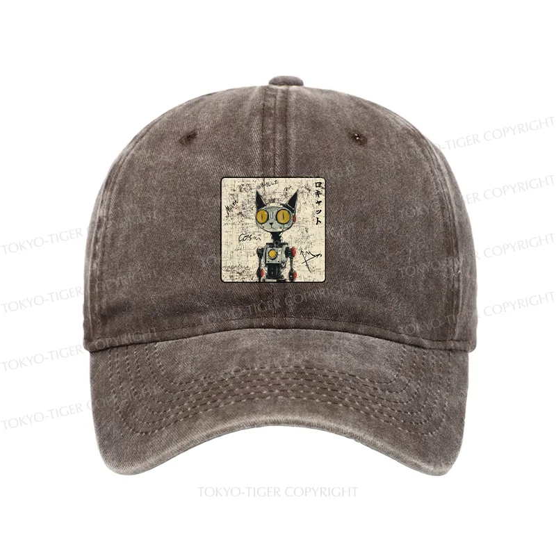 Tokyo-Tiger Robot Cat Washed Cap