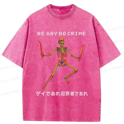 Tokyo-Tiger Funny Gay Doctor Washed T-Shirt