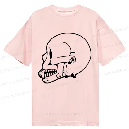 Tokyo-Tiger Funny Cat Eating Fish Classic T-Shirt