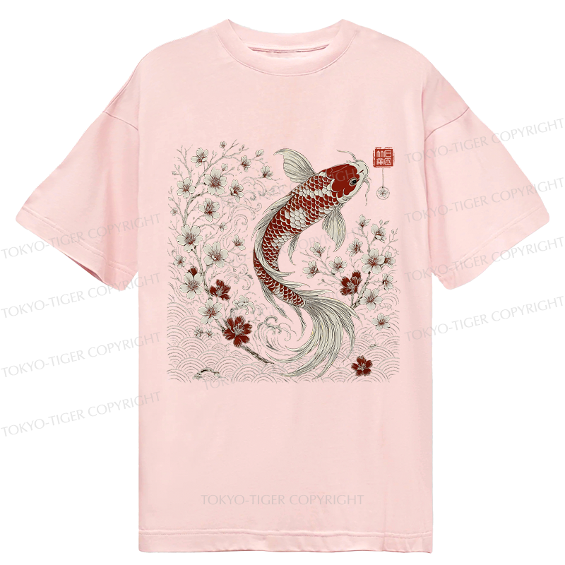 Tokyo-Tiger Vintage Sakura And Koi Classic T-Shirt