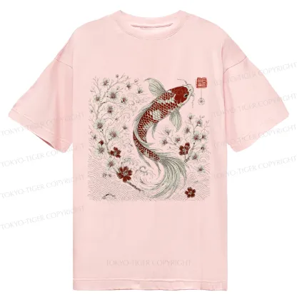 Tokyo-Tiger Vintage Sakura And Koi Classic T-Shirt