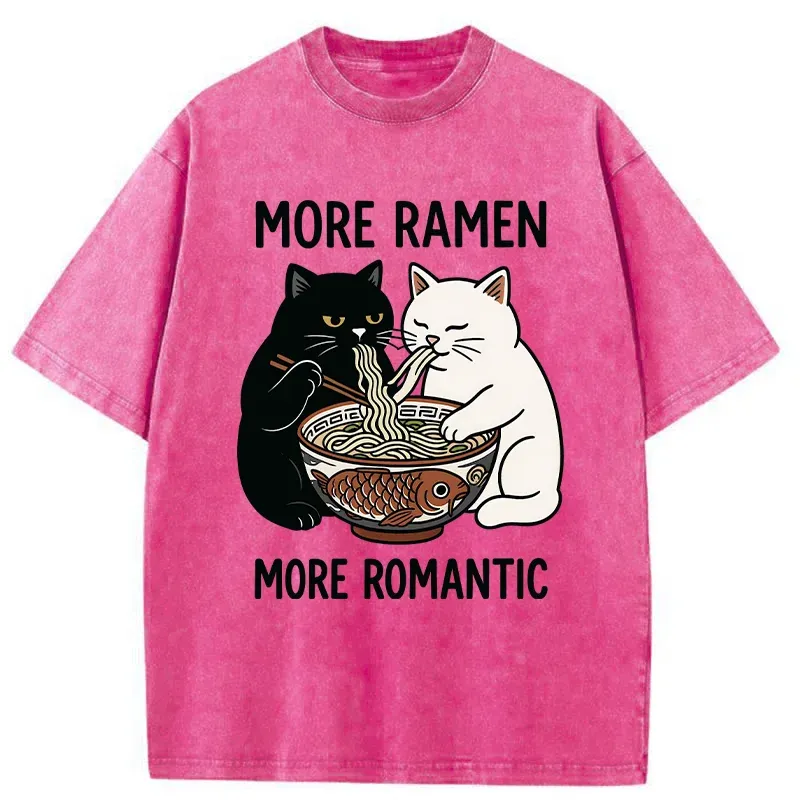 Tokyo-Tiger Two Cats Are Eating Ramen Washed T-Shirt