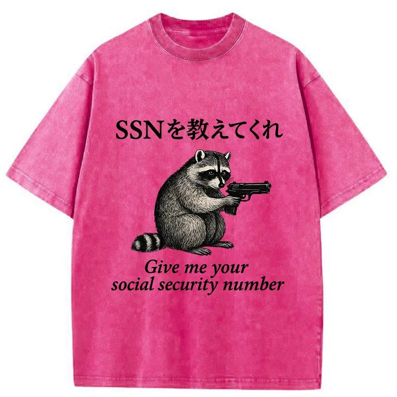 Tokyo-Tiger Raccoon Funny Meme Washed T-Shirt