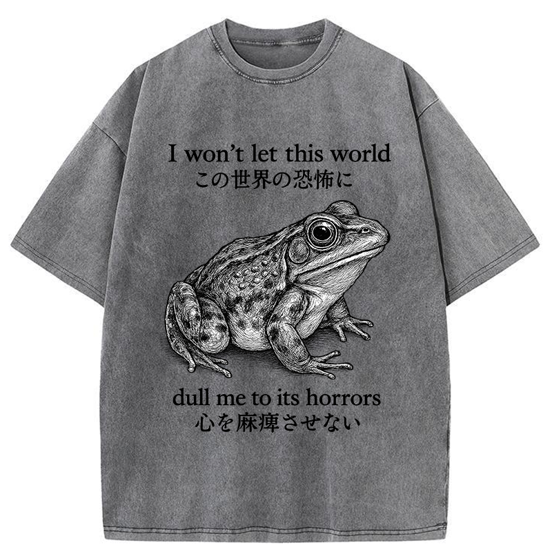 Tokyo-Tiger Funny Horrors Frog Meme  Washed T-Shirt