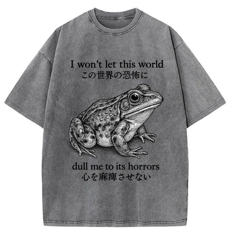 Tokyo-Tiger Funny Horrors Frog Meme  Washed T-Shirt