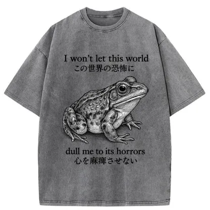 Tokyo-Tiger Funny Horrors Frog Meme  Washed T-Shirt