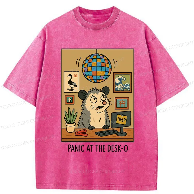 Tokyo-Tiger Panic In The Office Washed T-Shirt