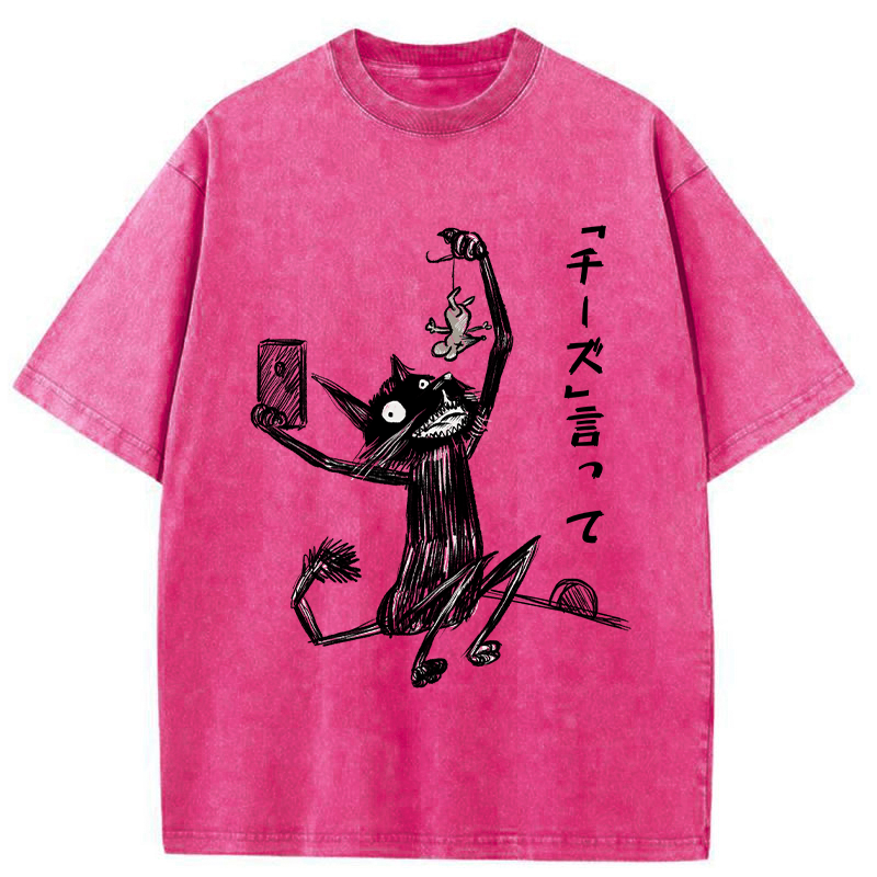 Tokyo-Tiger Say "Cheese" Washed T-Shirt