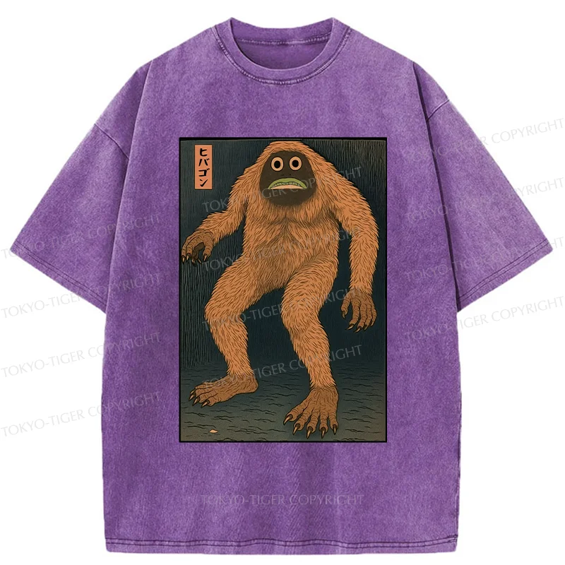Tokyo-Tiger Japanese Long Hair Monster Washed T-Shirt