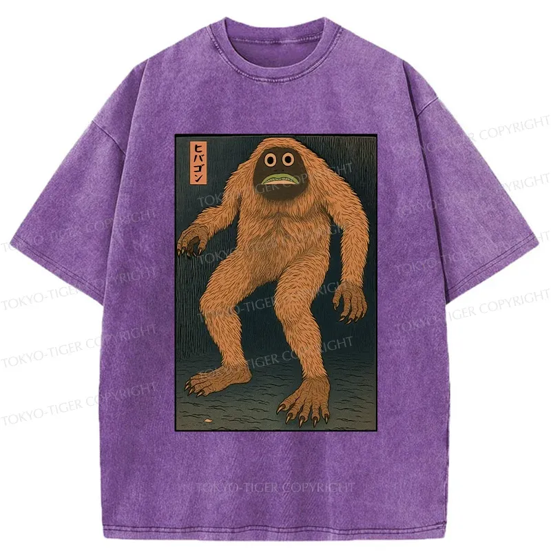 Tokyo-Tiger Japanese Long Hair Monster Washed T-Shirt