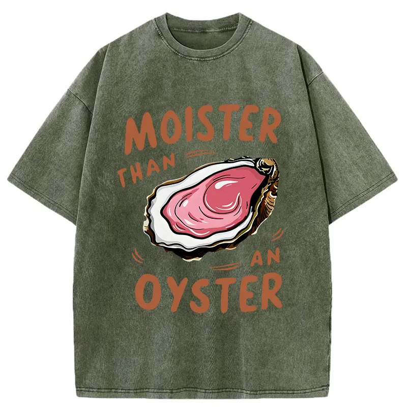 Tokyo-Tiger Oyster Funny Washed T-Shirt