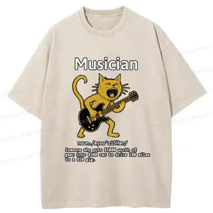 Tokyo-Tiger Miserable Musician Washed T-Shirt