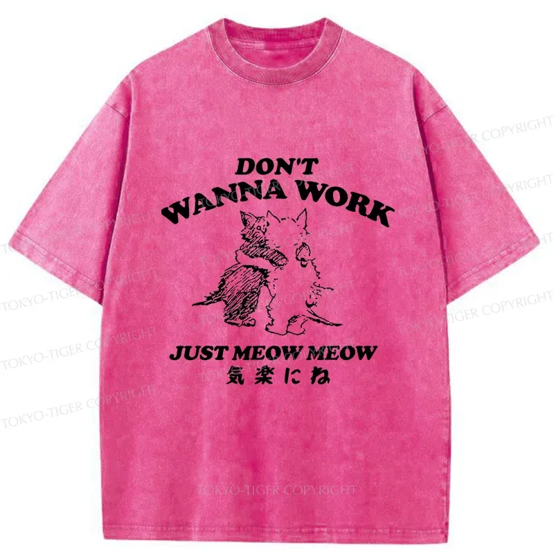 Tokyo-Tiger Please Relax Cat Washed T-Shirt