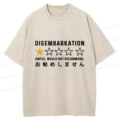 Tokyo-Tiger Not Recommended To Disembark Washed T-Shirt