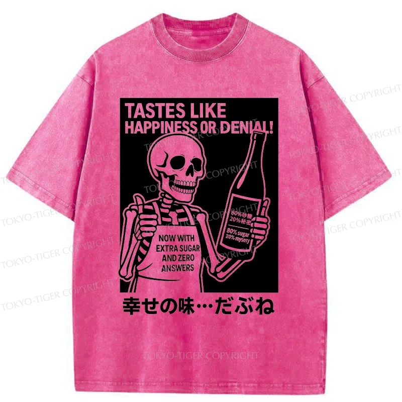 Tokyo-Tiger Taste Of Happiness Funny Washed T-Shirt