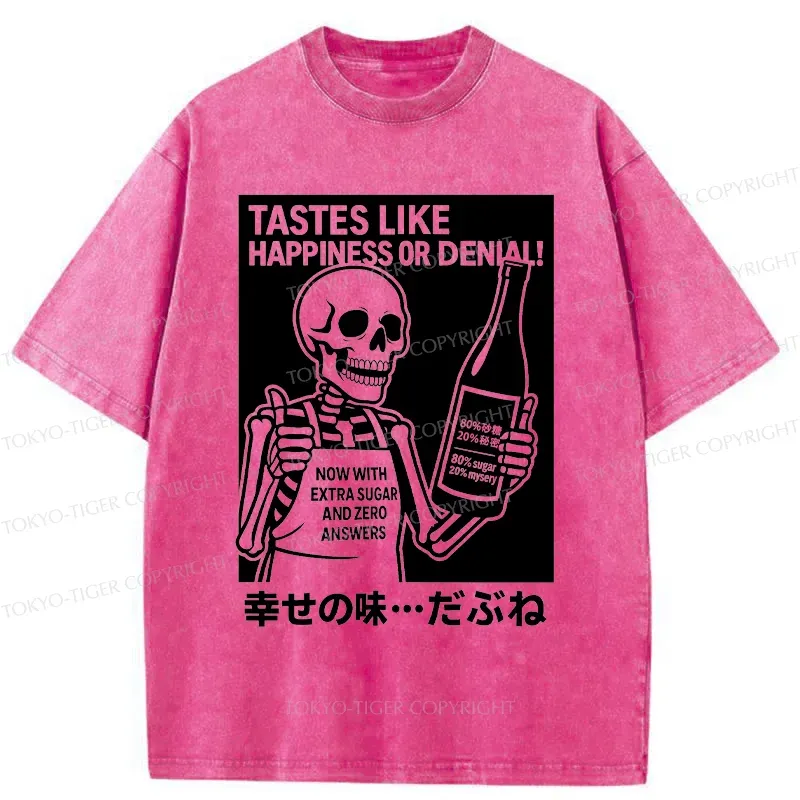 Tokyo-Tiger Taste Of Happiness Funny Washed T-Shirt