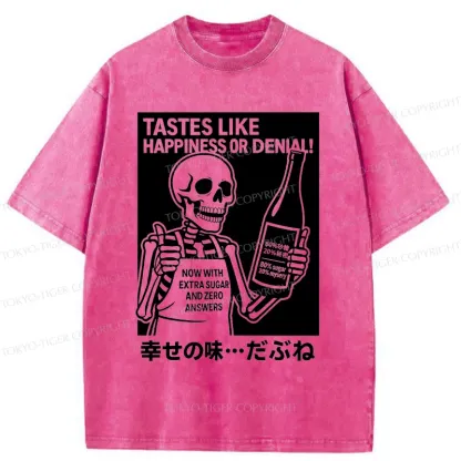 Tokyo-Tiger Taste Of Happiness Funny Washed T-Shirt