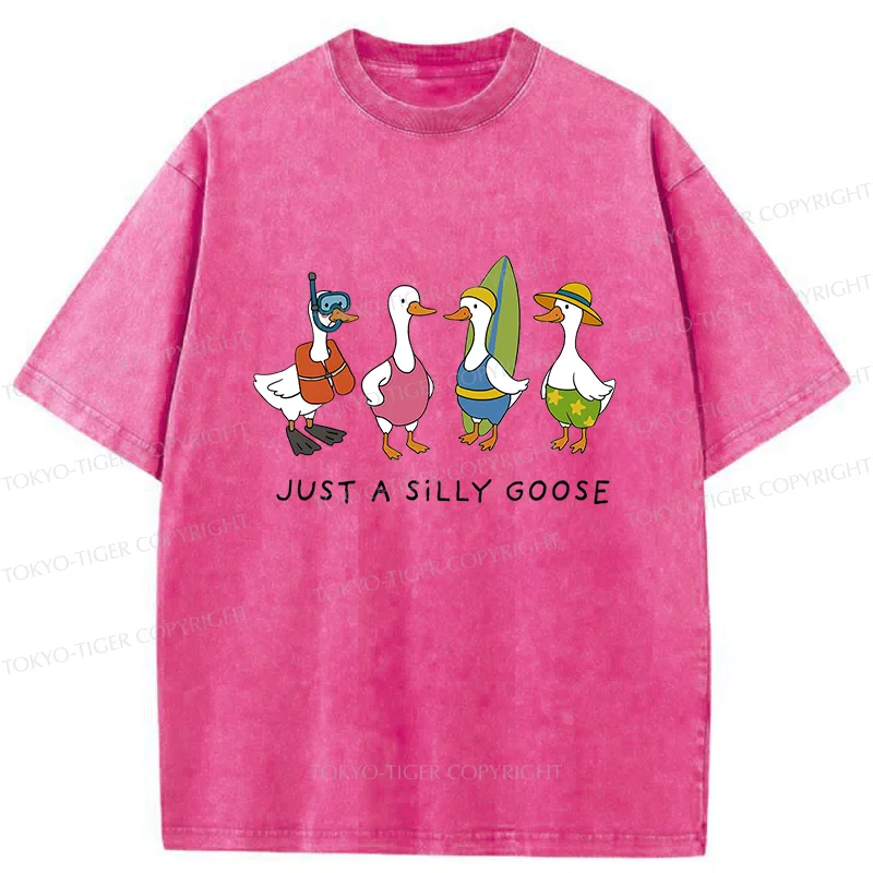 Tokyo-Tiger Stupid Geese Surfing Washed T-Shirt